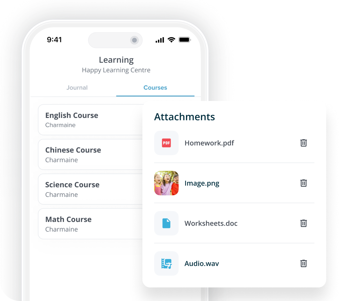 Student view of lesson materials